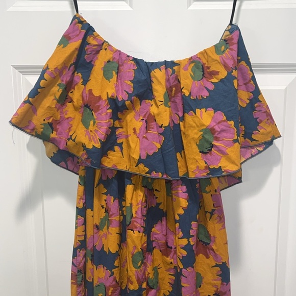 Aakaa wide leg floral jumpsuit tie waist strapless  bubble top FALL floral - Picture 5 of 6